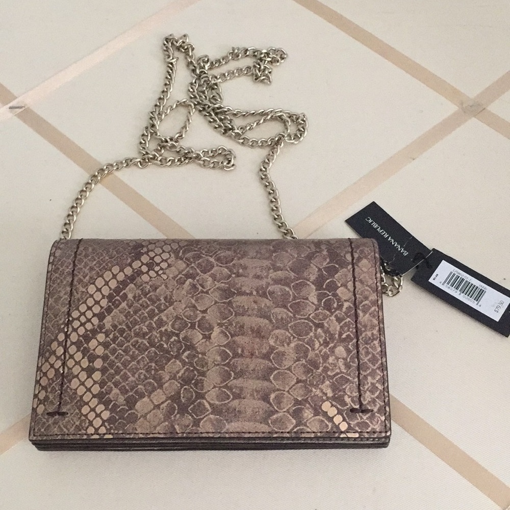 Banana Republic small gold tone animal print bag